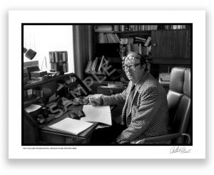 an exclusive black and white photograph of eric morecambe by british photojournalist arthur steel