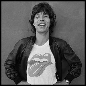 rare black and white photograph mick jagger forty licks the rolling stones