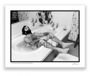 an exclusive black and white photograph of george best in a bath by british photojournalist arthur steel