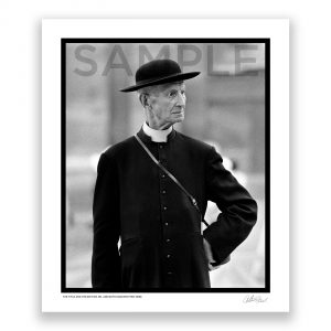 an exclusive black and white photograph of an italian priest in rome by british photojournalist arthur steel