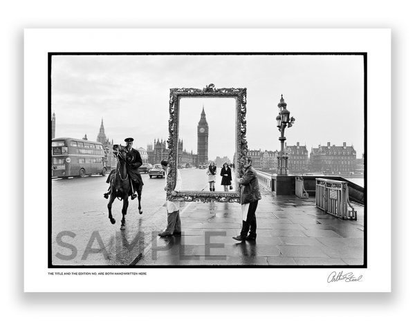 an exclusive black and white photograph captured on westminster bridge london featuring elizabeth tower big ben london by british photojournalist arthur steel