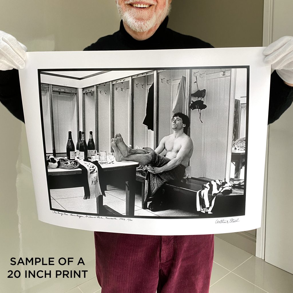 arthur steel holding a 20 inch print of kevin keegan