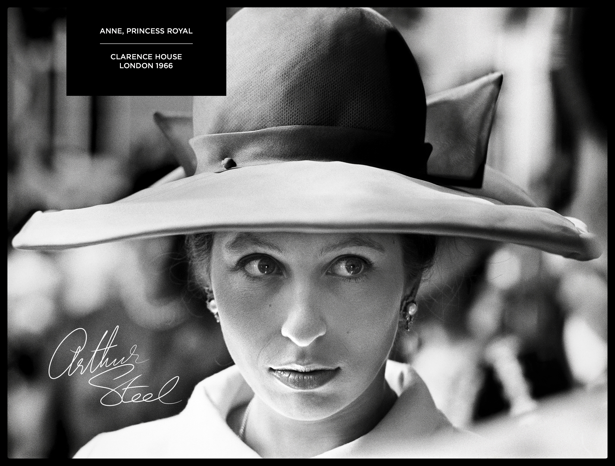 rare black and white photograph Anne Princess Royal Clarence House by Arthur Steel