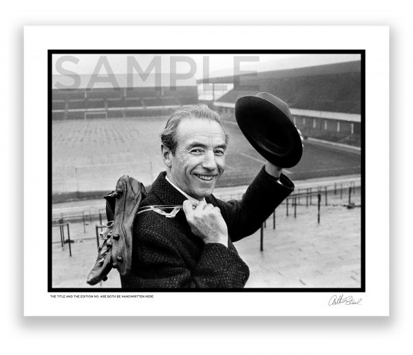 an exclusive black and white photograph of the footballer sir stanley matthews by arthur steel