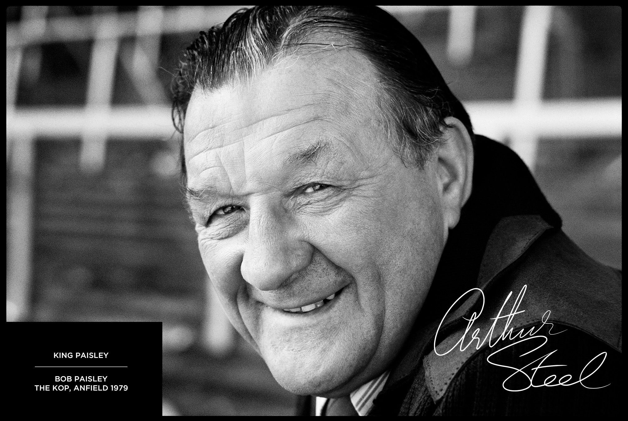 an exclusive limited edition black and white photograph of bob paisley by photojournalist arthur steel