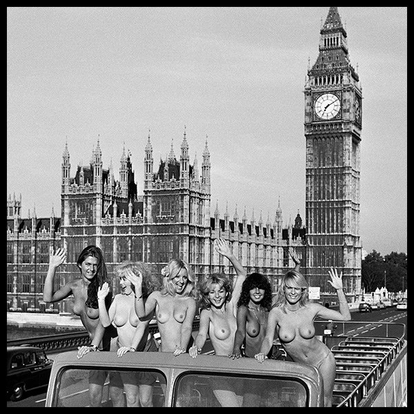 TOPLESS BUS<BR>WESTMINSTER BRIDGE<BR>LONDON 1978