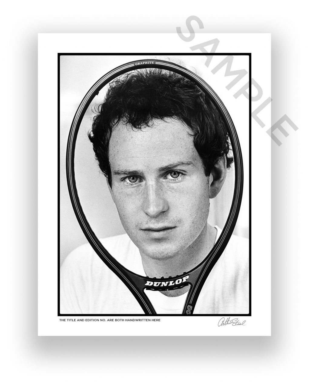 an exclusive black and white photograph of the footballer john mcenroe by arthur steel