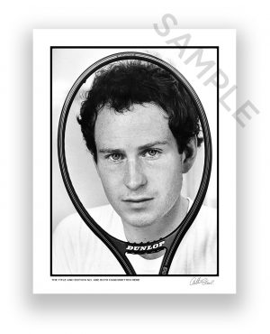an exclusive black and white photograph of the footballer john mcenroe by arthur steel