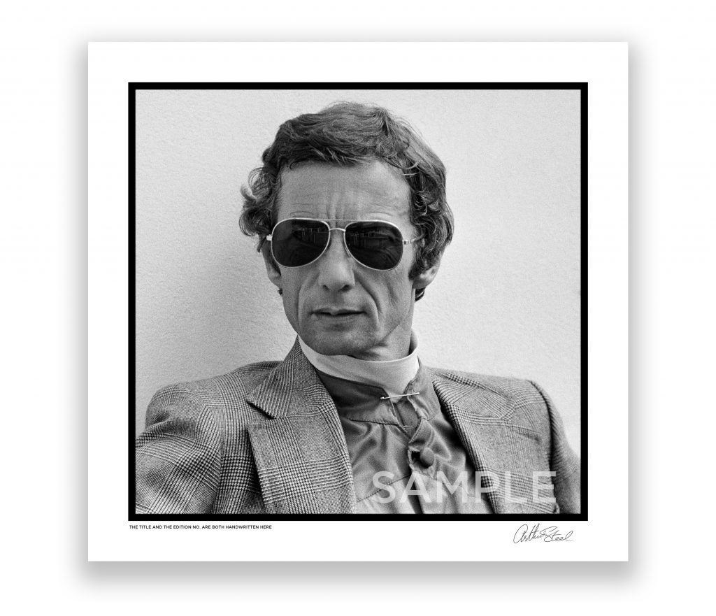 an exclusive black and white photograph of lester piggott at ascot races by arthur steel