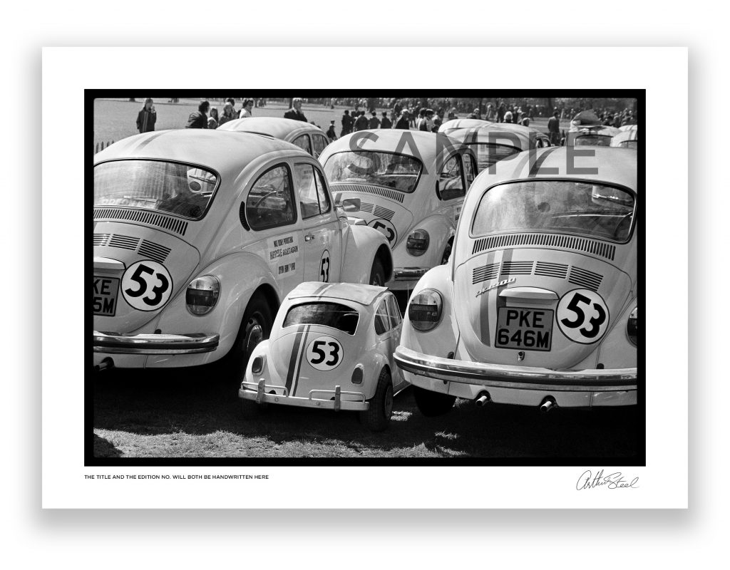 an exclusive black and white photo of a baby love bug (herbie) by british photojournalist arthur steel