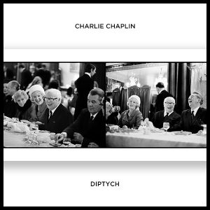 an exclusive black and white diptych photographs of charlie chaplin by photojournalist arthur steel