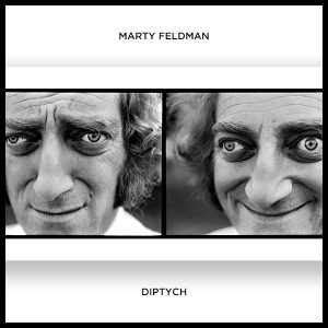 an exclusive black and white diptych photograph of marty feldman by photojournalist arthur steel