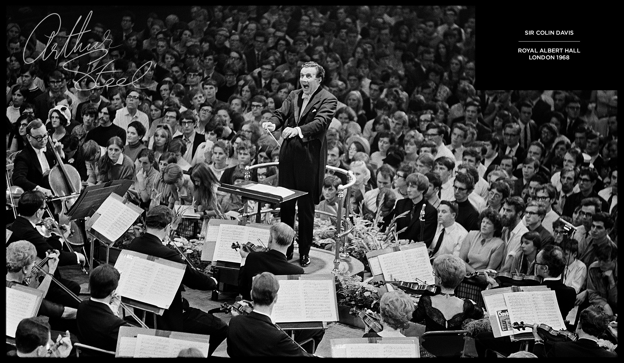 an exclusive limited edition photograph of the conductor sir colin davis at the royal albert hall by photographer arthur steel