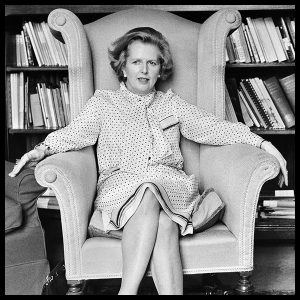 an exclusive black and white photograph of margaret thatcher in the house of commons in 1977 by british photojournalist arthur steel